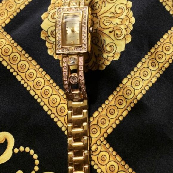 PRICE DROP. Cote D’Azur “Diamond-Crystal” Gold-tone Women’s Watch - Picture 3 of 5